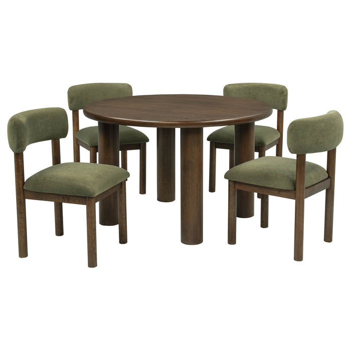 Faulkner 5-piece 48-inch Round Dining Set Moss Green