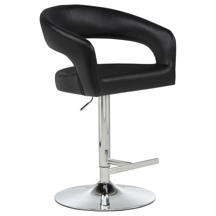 Travia Leatherette Upholstered Adjustable Bar Stool Black
