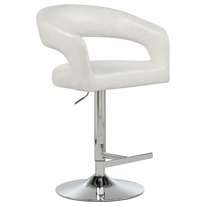 Travia Leatherette Upholstered Adjustable Bar Stool Ivory