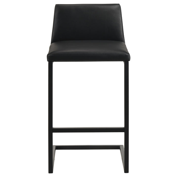 Vardon Genuine Leather Bar Stool Black (Set of 2)