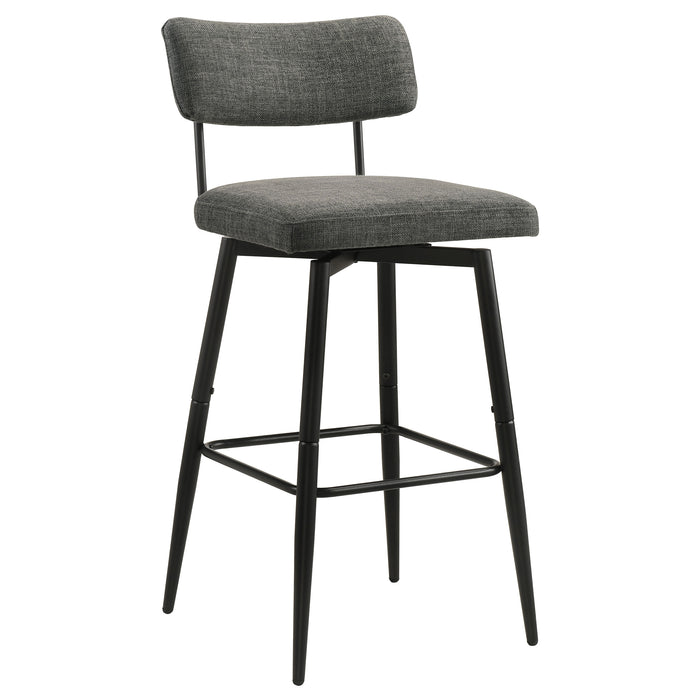 Levine Fabric Upholstered Swivel Bar Chair Grey (Set of 2)