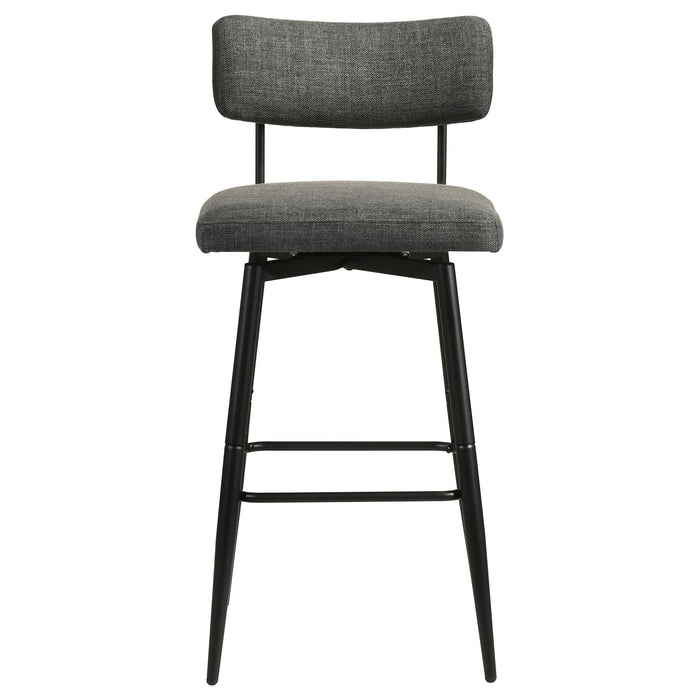 Levine Fabric Upholstered Swivel Bar Chair Grey (Set of 2)