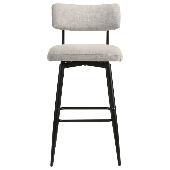 Levine Fabric Upholstered Swivel Bar Chair Cream (Set of 2)