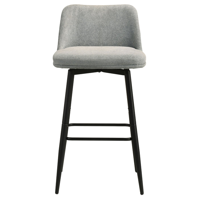 Mellor Fabric Upholstered Swivel Bar Chair Grey (Set of 2)