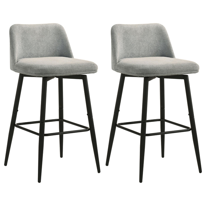 Mellor Fabric Upholstered Swivel Bar Chair Grey (Set of 2)