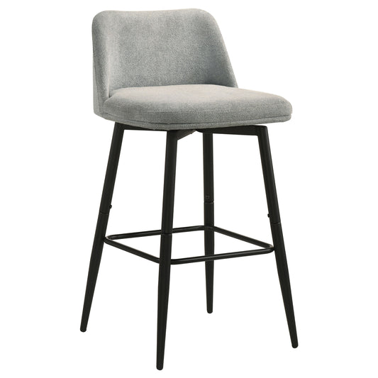 Mellor Fabric Upholstered Swivel Bar Chair Grey (Set of 2)