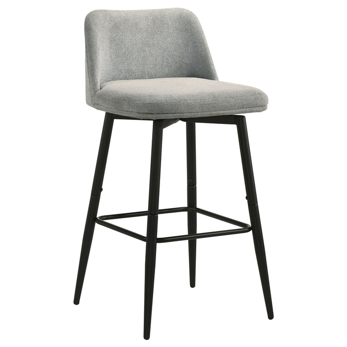 Mellor Fabric Upholstered Swivel Bar Chair Grey (Set of 2)