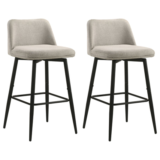 Mellor Fabric Upholstered Swivel Bar Chair Slate Brown (Set of 2)