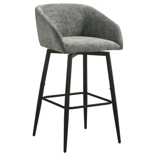 Rainer Fabric Upholstered Swivel Bar Chair Charcoal (Set of 2)