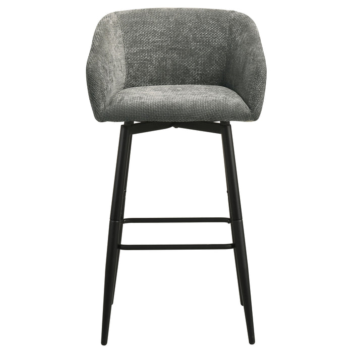 Rainer Fabric Upholstered Swivel Bar Chair Charcoal (Set of 2)
