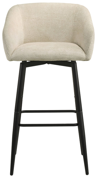 Rainer Fabric Upholstered Swivel Bar Chair Cream (Set of 2)