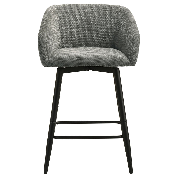 Rainer Fabric Upholstered Swivel Counter Height Chair Charcoal (Set of 2)