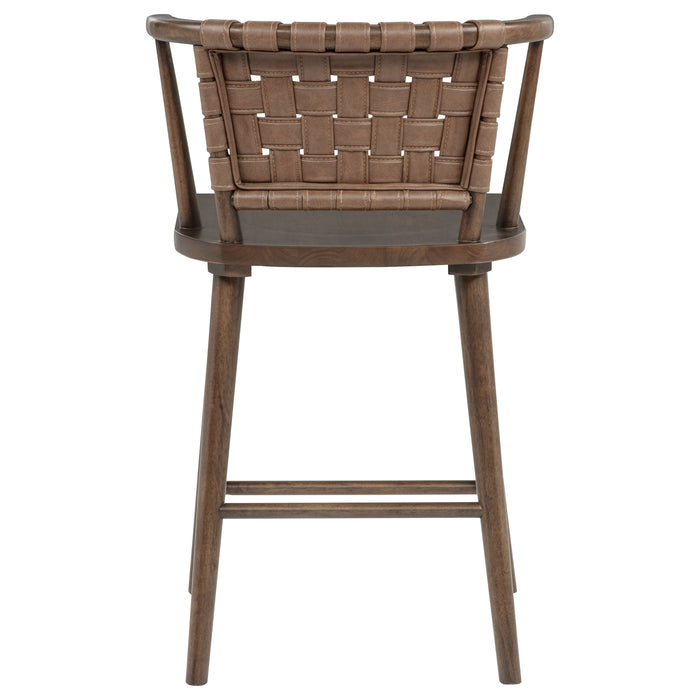 Tallis Woven Leatherette Back Counter Chair Brown (Set of 2)