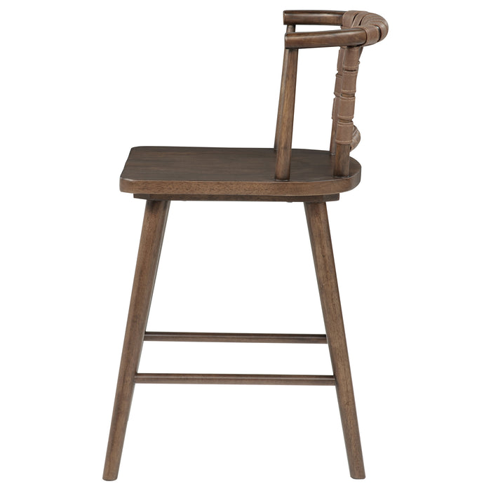 Tallis Woven Leatherette Back Counter Chair Brown (Set of 2)