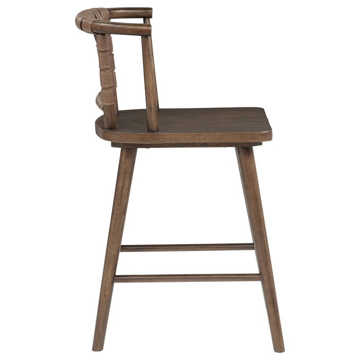 Tallis Woven Leatherette Back Counter Chair Brown (Set of 2)