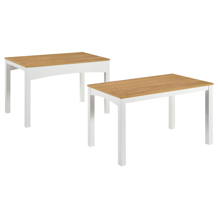Sykes 47-inch 2-piece Nesting Dining Table Natural and White
