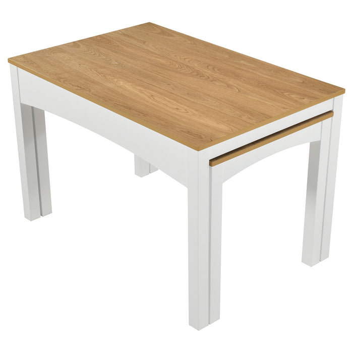 Sykes 47-inch 2-piece Nesting Dining Table Natural and White
