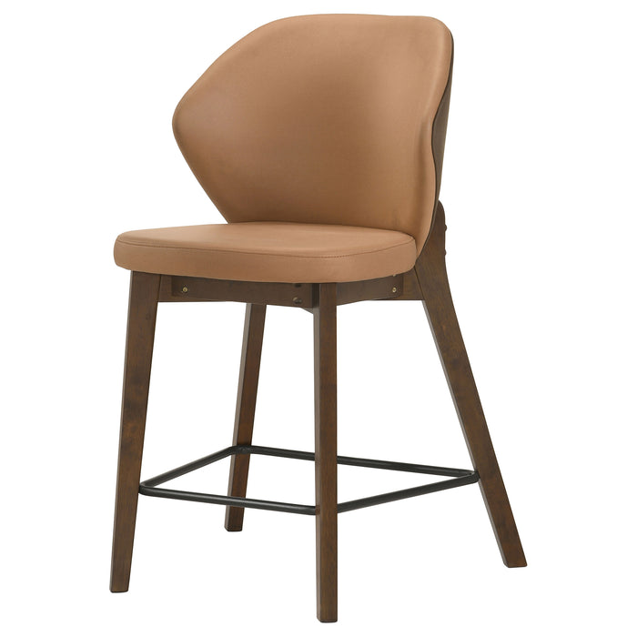 Randolph Upholstered Counter Height Chair Butterscotch and Brown (Set of 2)