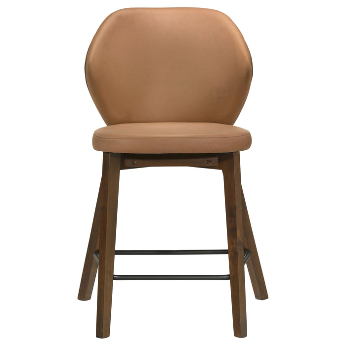 Randolph Upholstered Counter Height Chair Butterscotch and Brown (Set of 2)