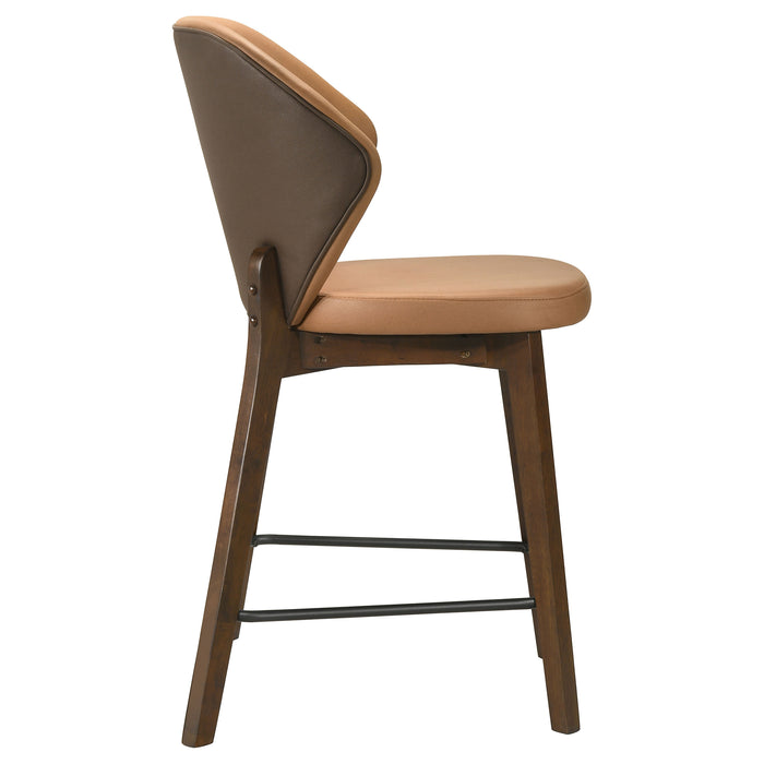 Randolph Upholstered Counter Height Chair Butterscotch and Brown (Set of 2)