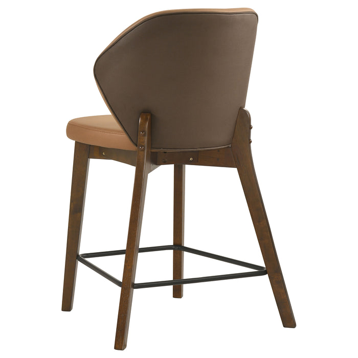 Randolph Upholstered Counter Height Chair Butterscotch and Brown (Set of 2)