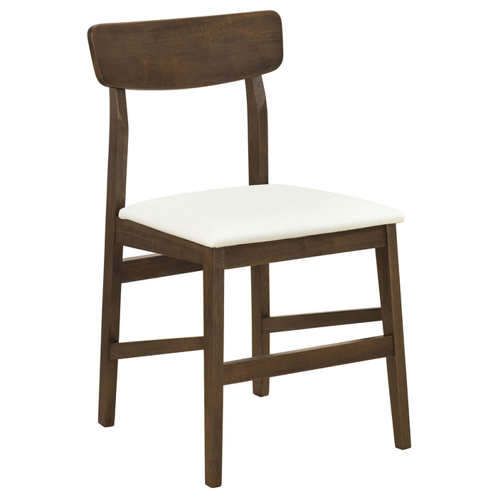 Merrin Dining Side Chair Off White and Walnut (Set of 2)