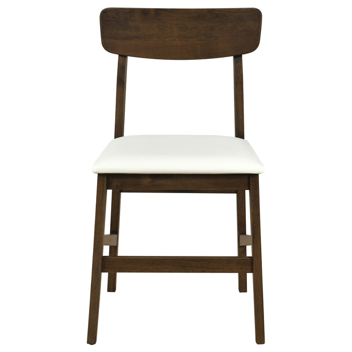Merrin Dining Side Chair Off White and Walnut (Set of 2)