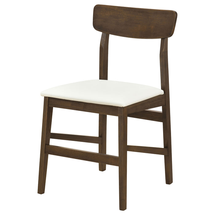 Merrin Dining Side Chair Off White and Walnut (Set of 2)