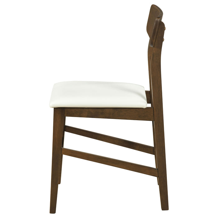 Merrin Dining Side Chair Off White and Walnut (Set of 2)
