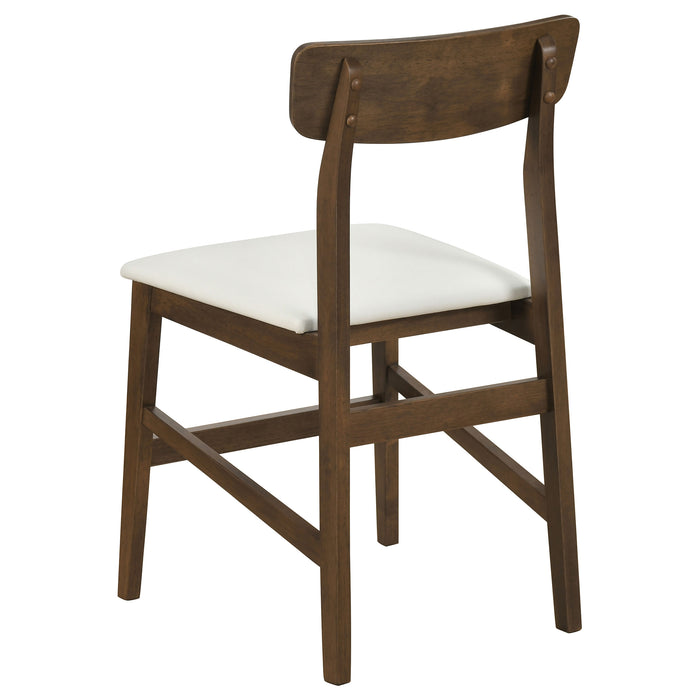 Merrin Dining Side Chair Off White and Walnut (Set of 2)