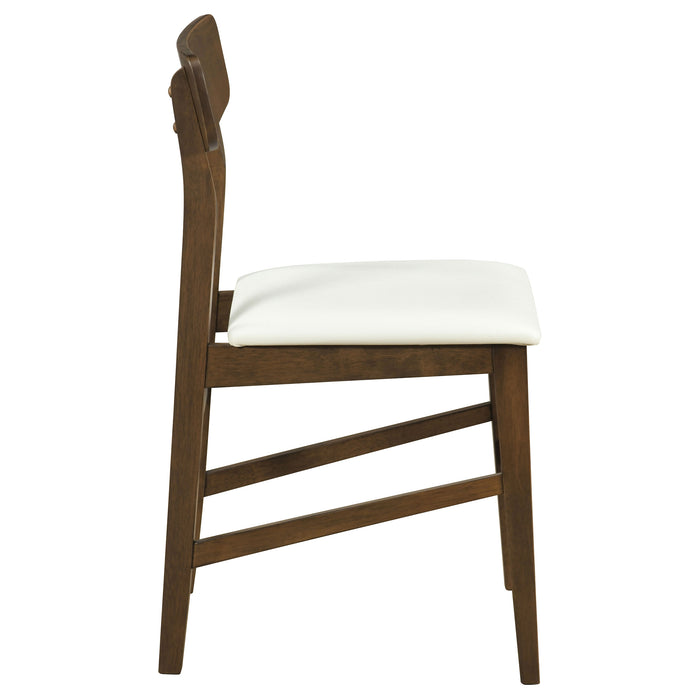 Merrin Dining Side Chair Off White and Walnut (Set of 2)