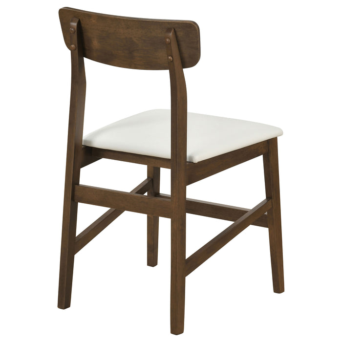 Merrin Dining Side Chair Off White and Walnut (Set of 2)