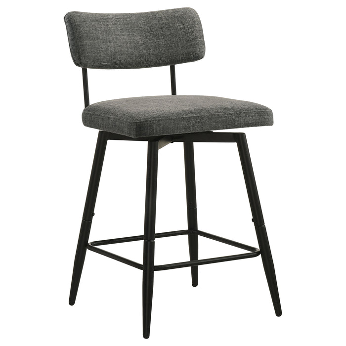 Levine Fabric Upholstered Swivel Counter Chair Grey (Set of 2)