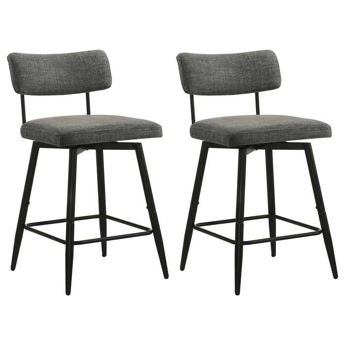 Levine Fabric Upholstered Swivel Counter Chair Grey (Set of 2)