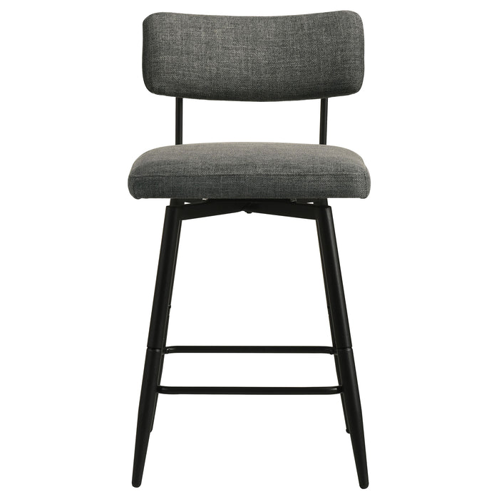 Levine Fabric Upholstered Swivel Counter Chair Grey (Set of 2)