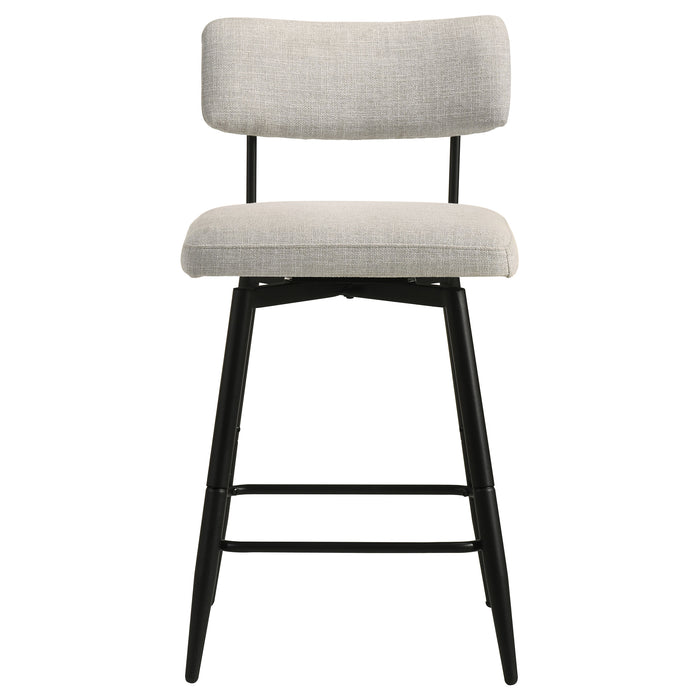 Levine Fabric Upholstered Swivel Counter Chair Cream (Set of 2)