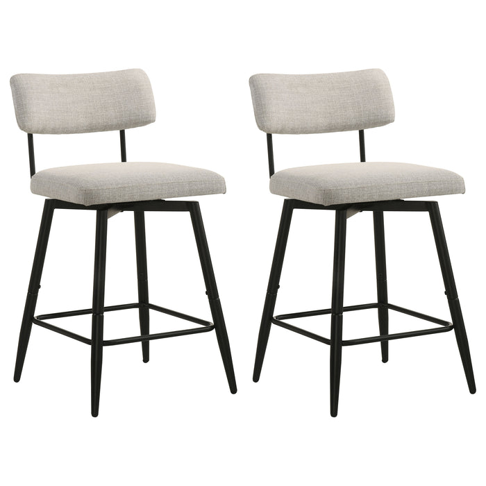 Levine Fabric Upholstered Swivel Counter Chair Cream (Set of 2)