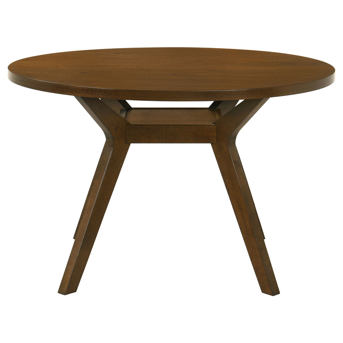 Mueller 5-piece 48-inch Round Dining Set Brown and Beige