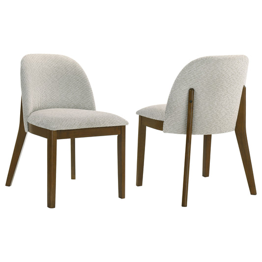 Mueller Upholstered Dining Side Chair Brown and Beige (Set of 2)