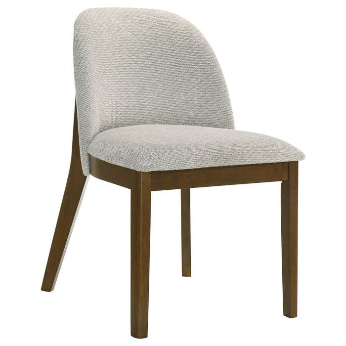 Mueller Upholstered Dining Side Chair Brown and Beige (Set of 2)