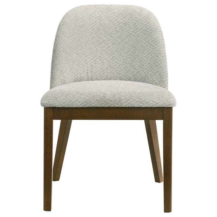 Mueller Upholstered Dining Side Chair Brown and Beige (Set of 2)