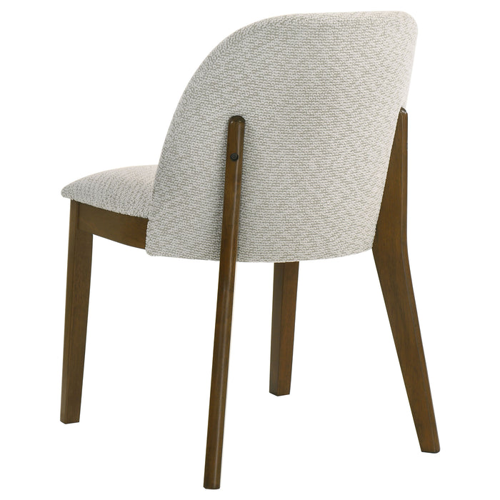 Mueller Upholstered Dining Side Chair Brown and Beige (Set of 2)