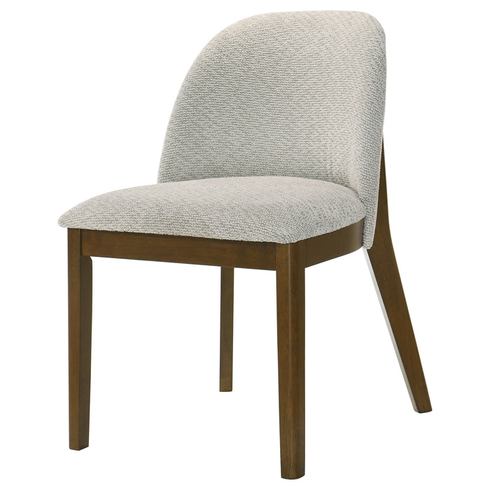 Mueller Upholstered Dining Side Chair Brown and Beige (Set of 2)