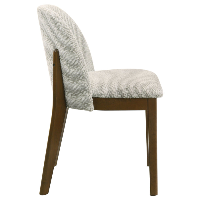 Mueller Upholstered Dining Side Chair Brown and Beige (Set of 2)