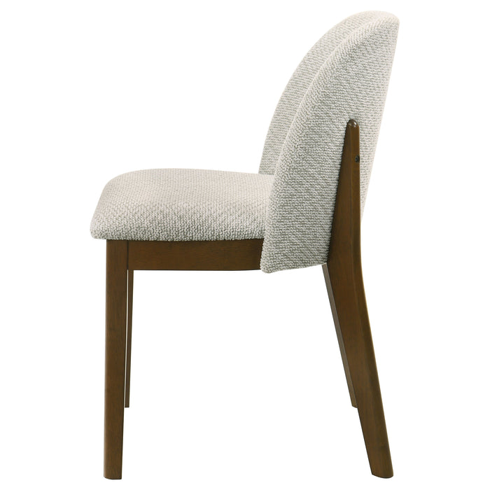 Mueller Upholstered Dining Side Chair Brown and Beige (Set of 2)