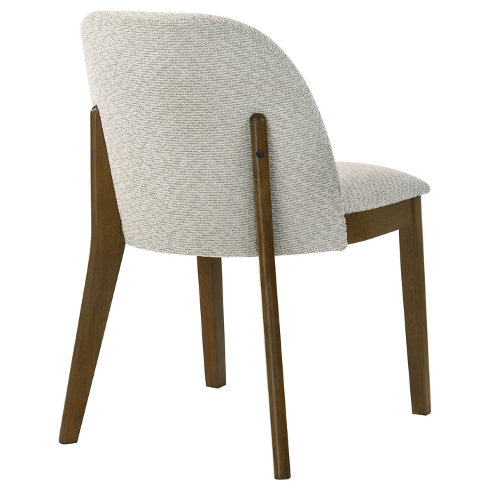 Mueller Upholstered Dining Side Chair Brown and Beige (Set of 2)