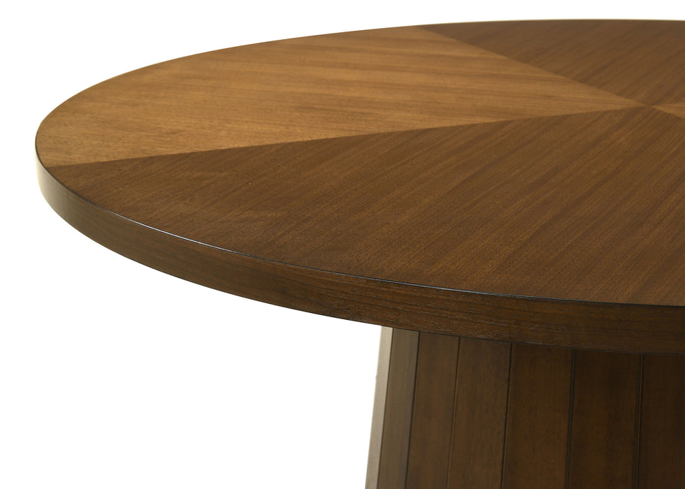 Galindo 5-piece 52-inch Round Dining Set Light Grey and Walnut