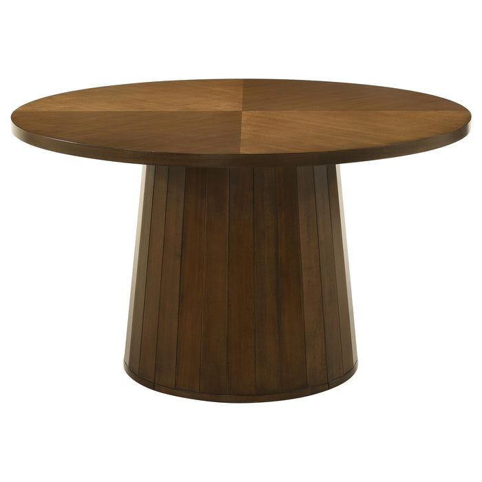 Galindo 5-piece 52-inch Round Dining Set Nutmeg and Walnut