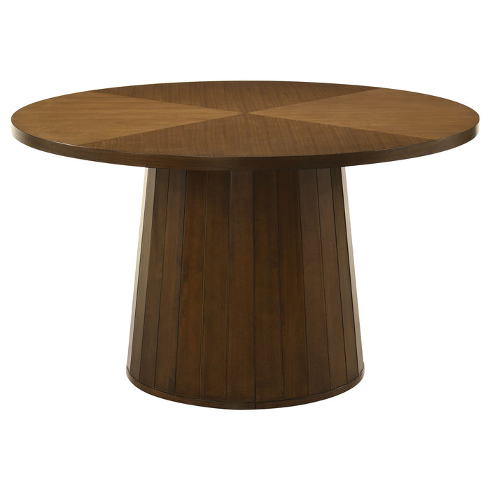 Galindo 5-piece 52-inch Round Dining Set Nutmeg and Walnut