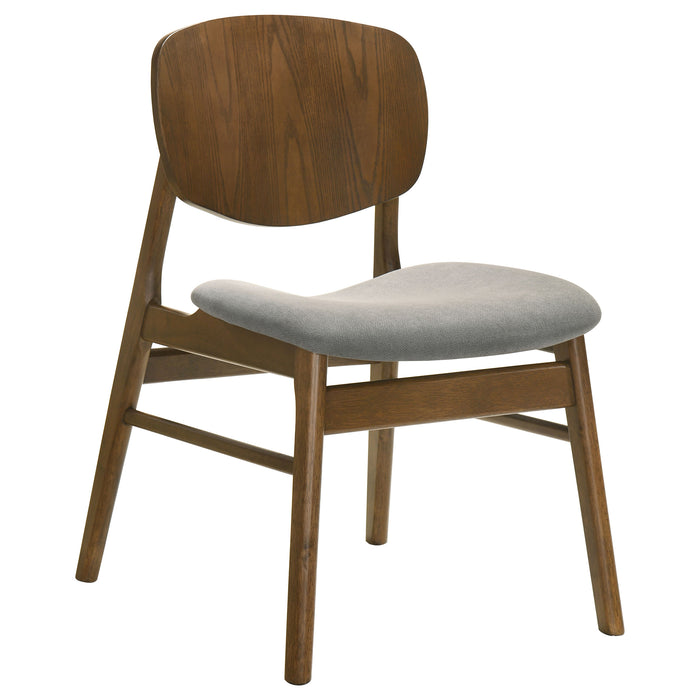 Benford Dining Side Chair Upholstered Seat Dark Brown (Set of 2)